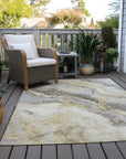 Faeriel Gold Washable Indoor-Outdoor Rug