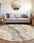 Faeriel Gold Washable Indoor-Outdoor Rug