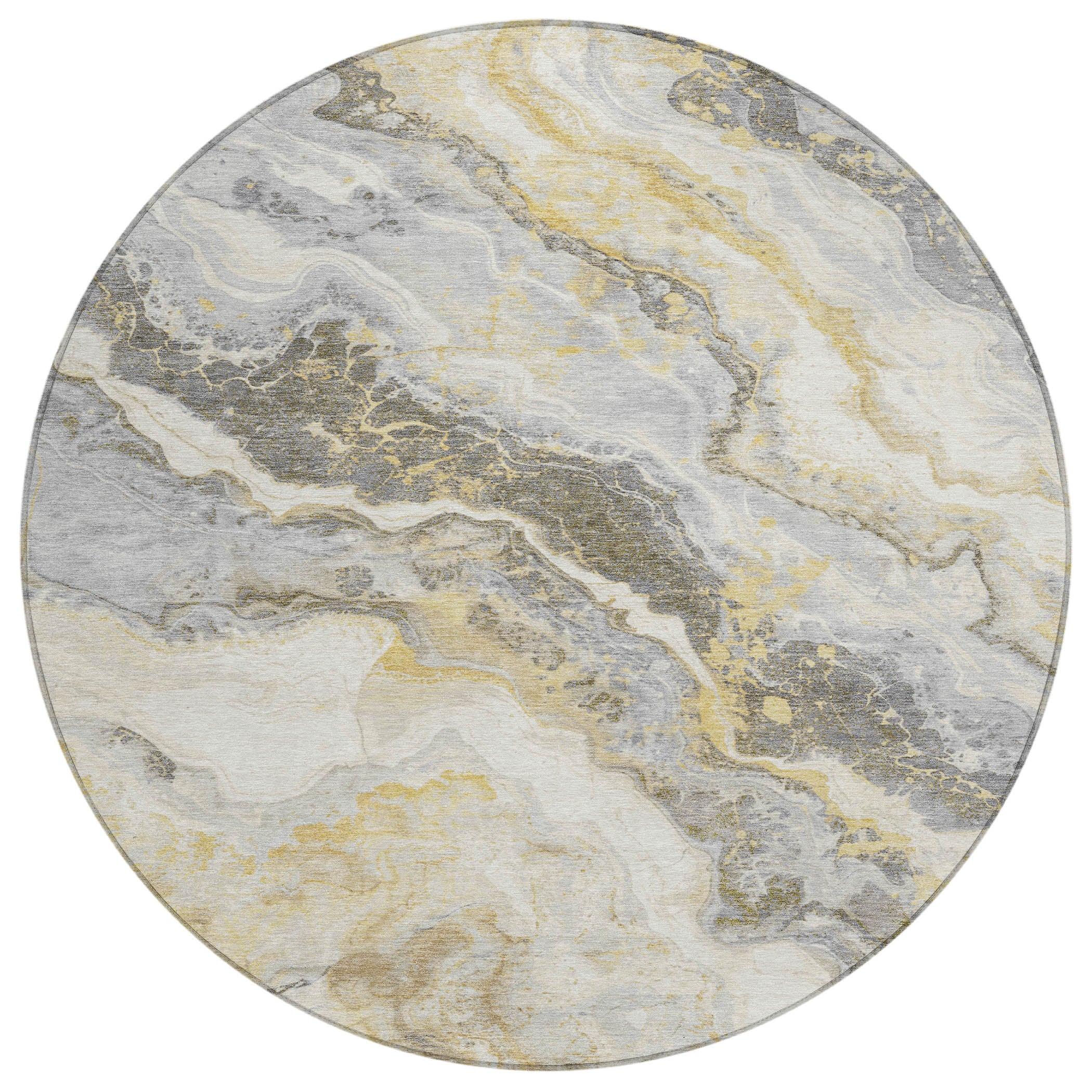 Faeriel Gold Washable Indoor-Outdoor Rug
