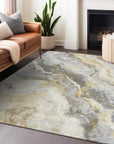 Faeriel Gold Washable Indoor-Outdoor Rug