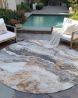 Faeriel Gray Washable Indoor-Outdoor Rug