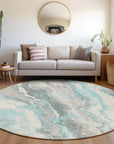 Faeriel Teal Washable Indoor-Outdoor Rug