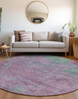 Faerion Purple Washable Indoor-Outdoor Rug