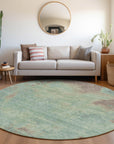 Faerion Blue Washable Indoor-Outdoor Rug