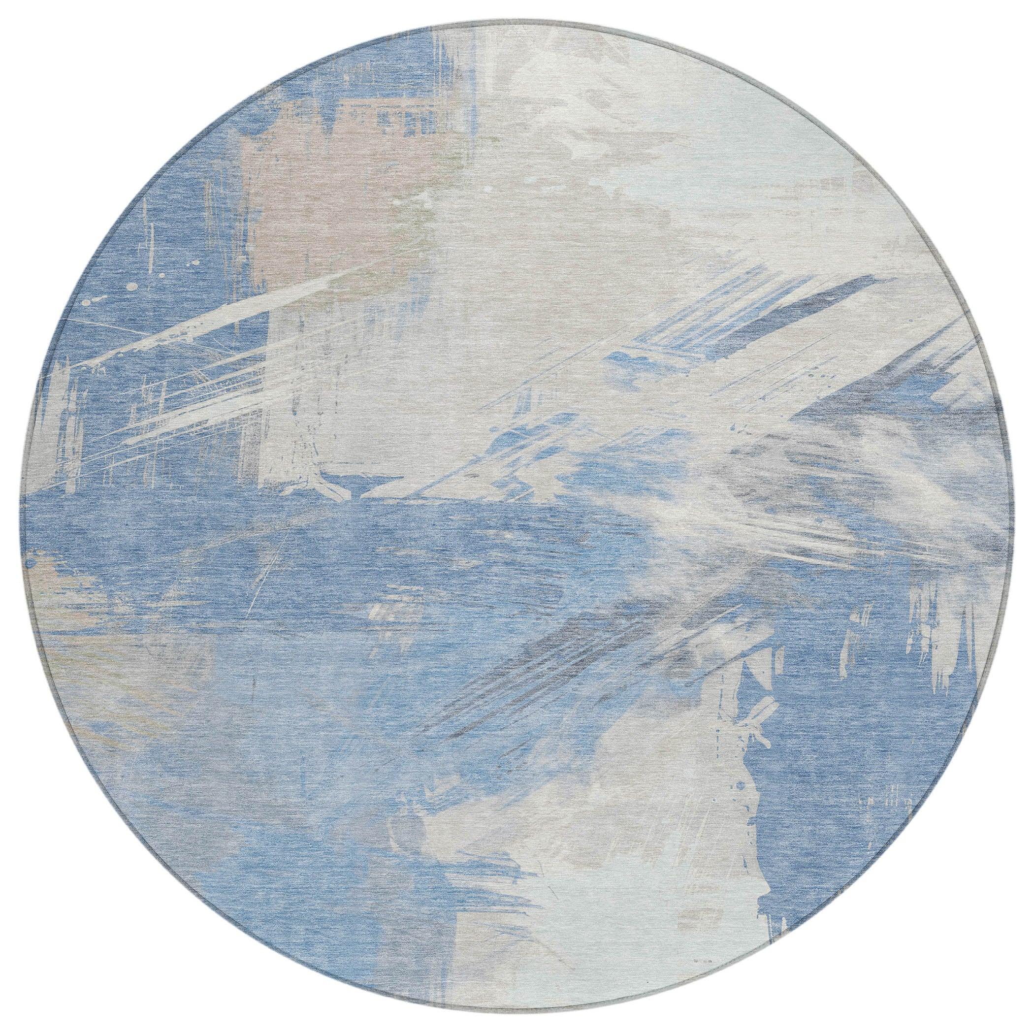 Faerira Denim Washable Indoor-Outdoor Rug