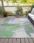 Faerira Green Washable Indoor-Outdoor Rug
