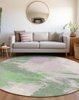 Faerira Green Washable Indoor-Outdoor Rug