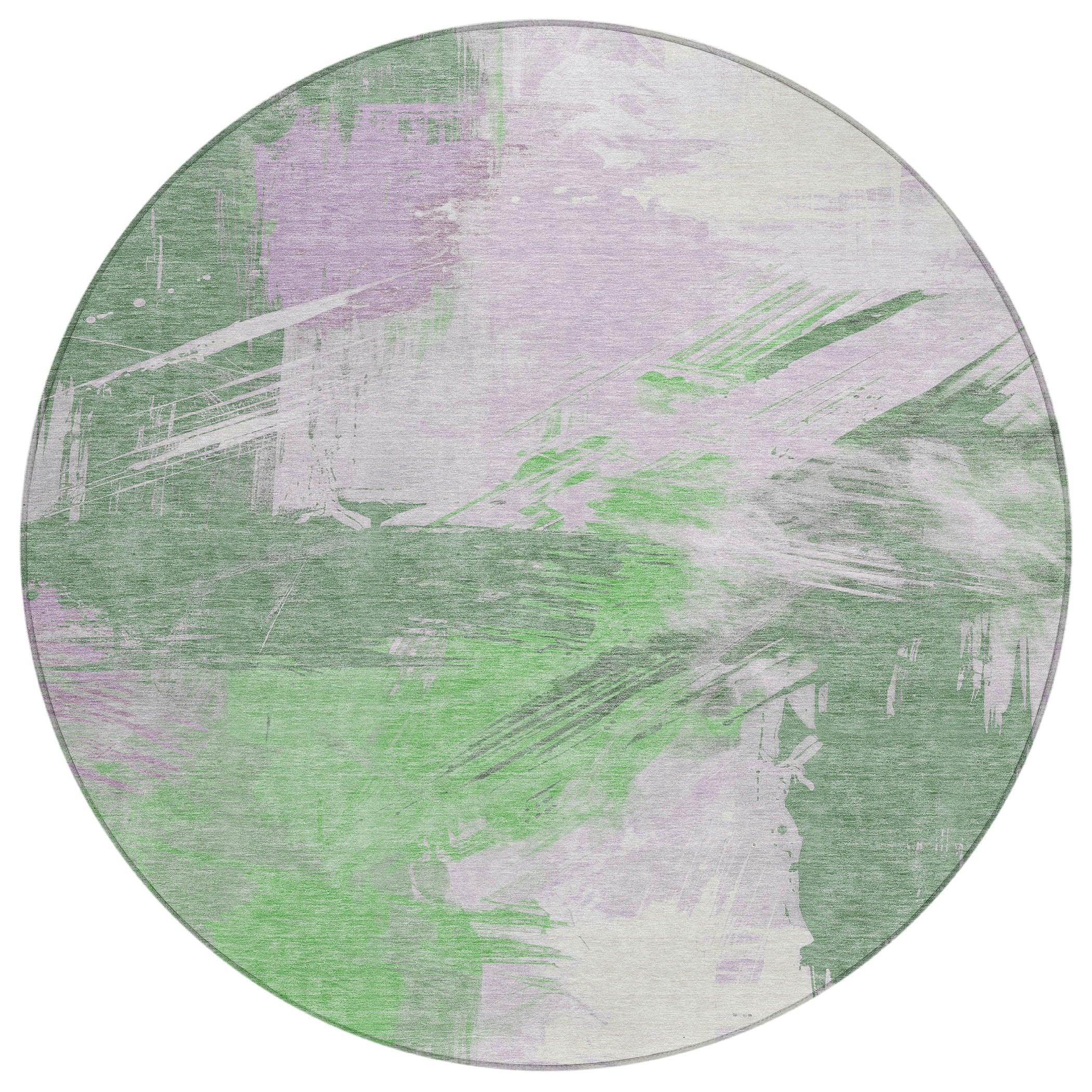 Faerira Green Washable Indoor-Outdoor Rug