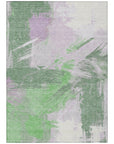 Faerira Green Washable Indoor-Outdoor Rug