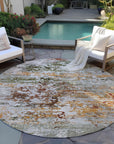 Raeira Terracotta Washable Indoor-Outdoor Rug