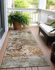 Raeira Terracotta Washable Indoor-Outdoor Rug