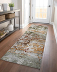 Raeira Terracotta Washable Indoor-Outdoor Rug