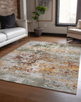 Raeira Terracotta Washable Indoor-Outdoor Rug