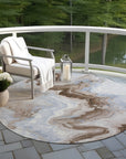 Vaelain Brown Washable Indoor-Outdoor Rug