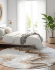 Vaelain Brown Washable Indoor-Outdoor Rug