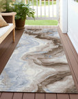 Vaelain Brown Washable Indoor-Outdoor Rug