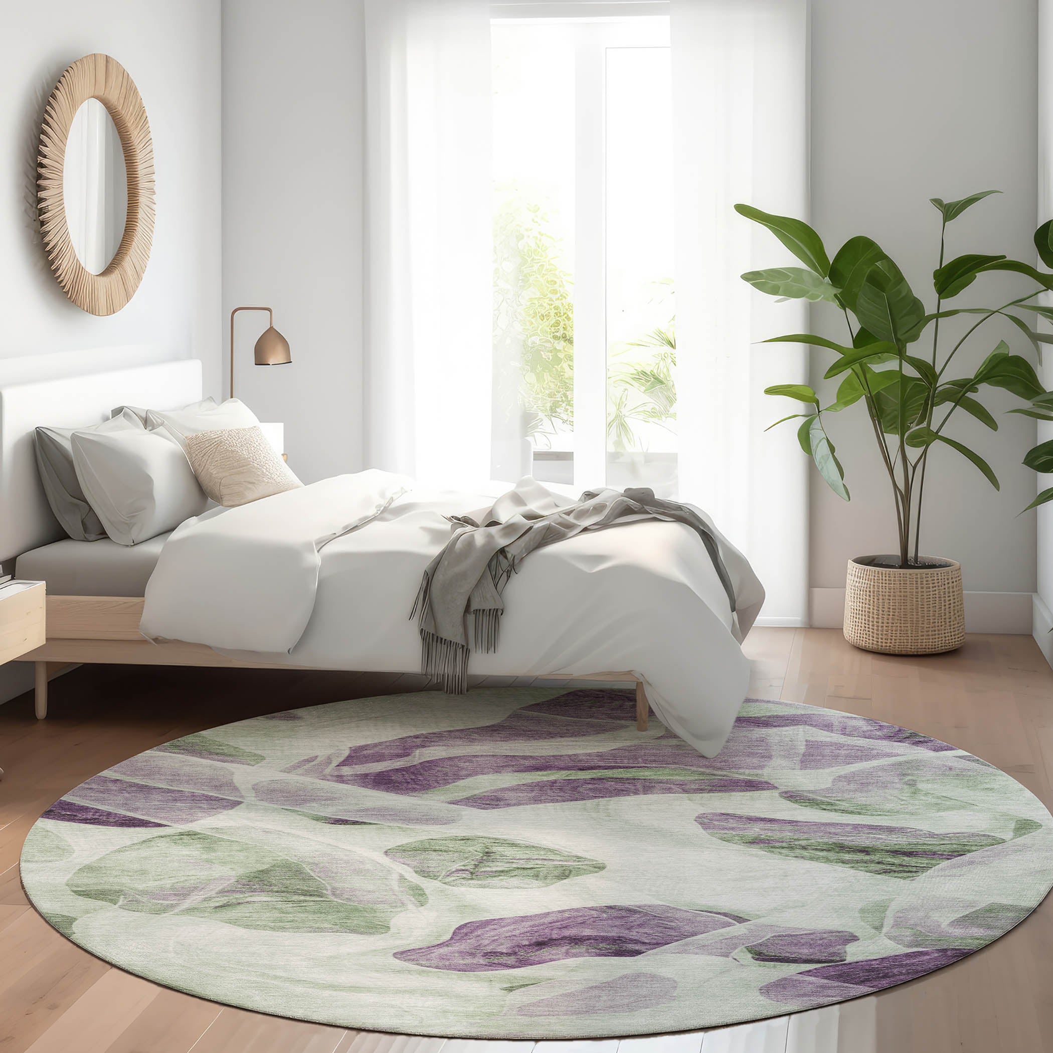 Vaelanor Green Washable Indoor-Outdoor Rug