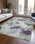 Vaelanor Green Washable Indoor-Outdoor Rug