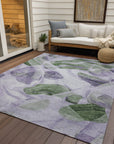 Vaelanor Purple Washable Indoor-Outdoor Rug