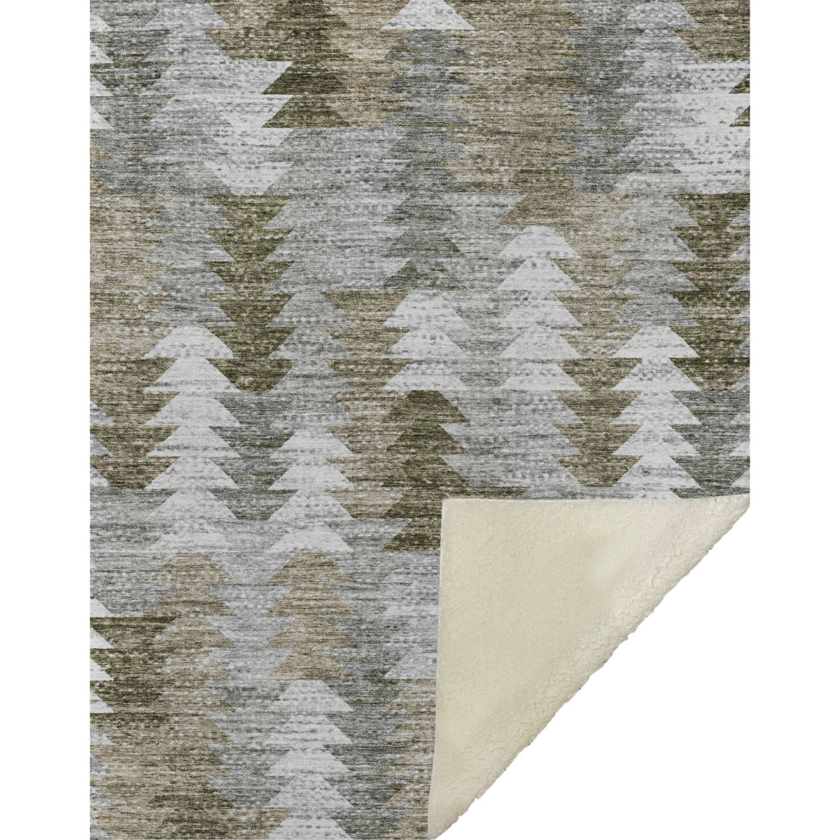 Addison Rugs Angled Checks Brown Washable Indoor-Outdoor Rug