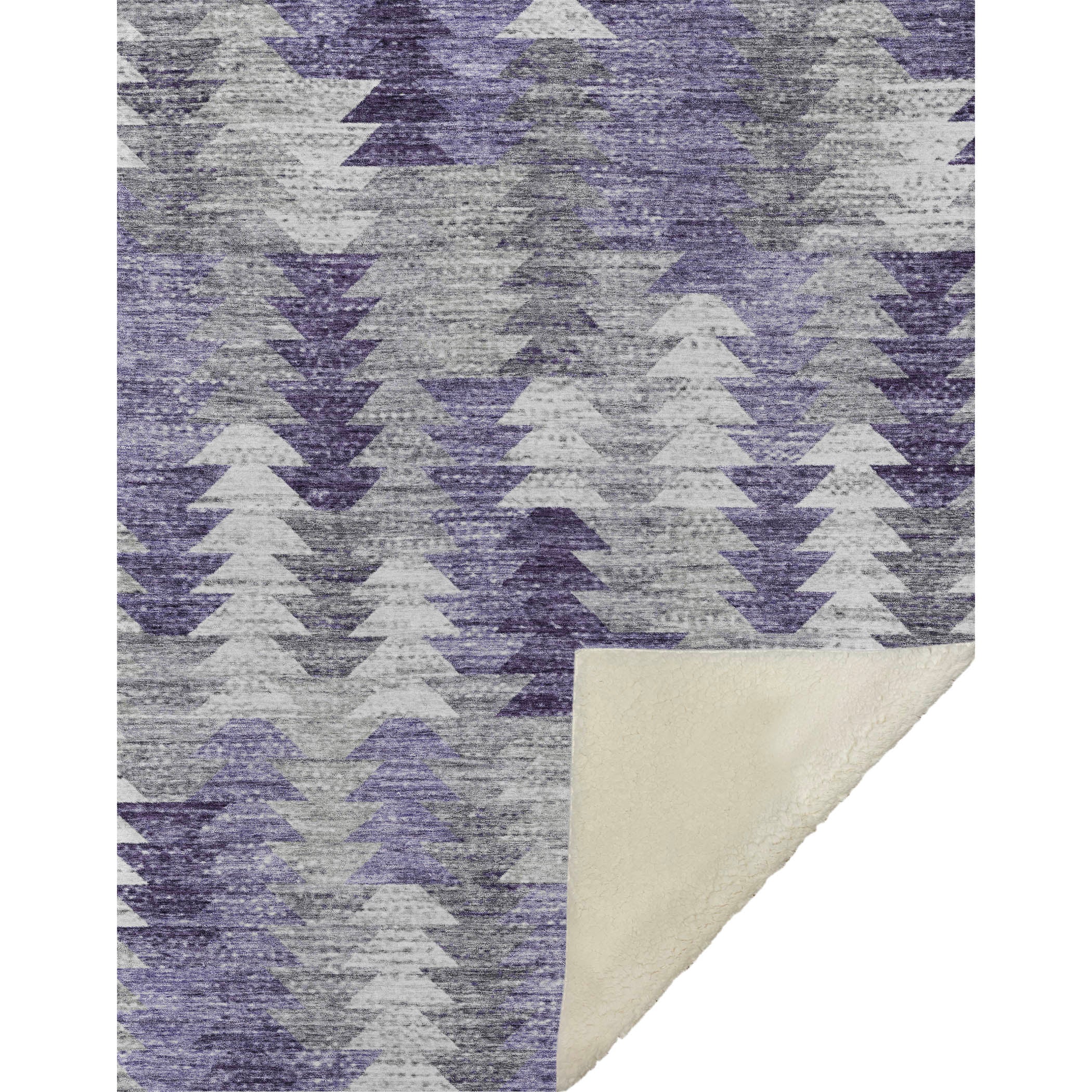 Addison Rugs Angled Checks Purple Washable Indoor-Outdoor Rug