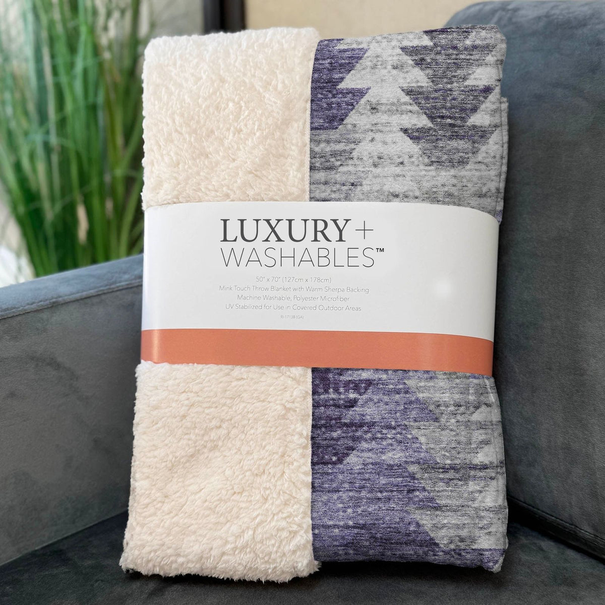 Addison Rugs Angled Checks Purple Washable Indoor-Outdoor Rug