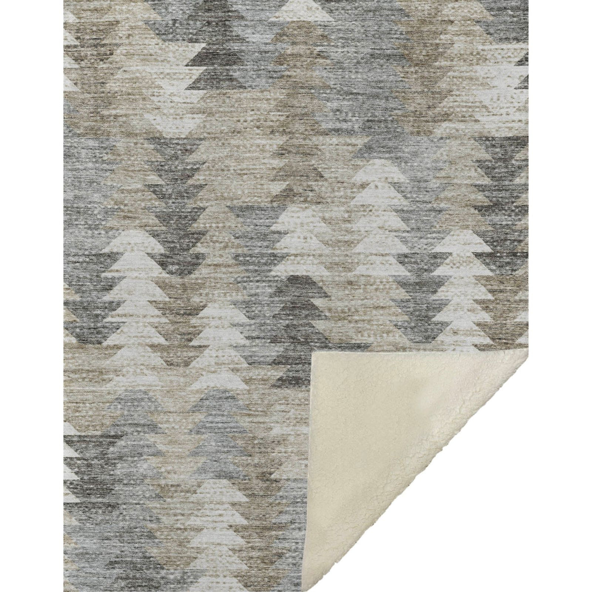 Addison Rugs Angled Checks Taupe Washable Indoor-Outdoor Rug