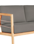 HiTeak Aalto 86-inch Teak Deep Outdoor Couch Sunbrella Cushion