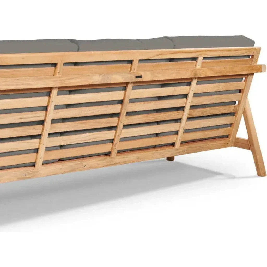 HiTeak Aalto 86-inch Teak Deep Outdoor Couch Sunbrella Cushion