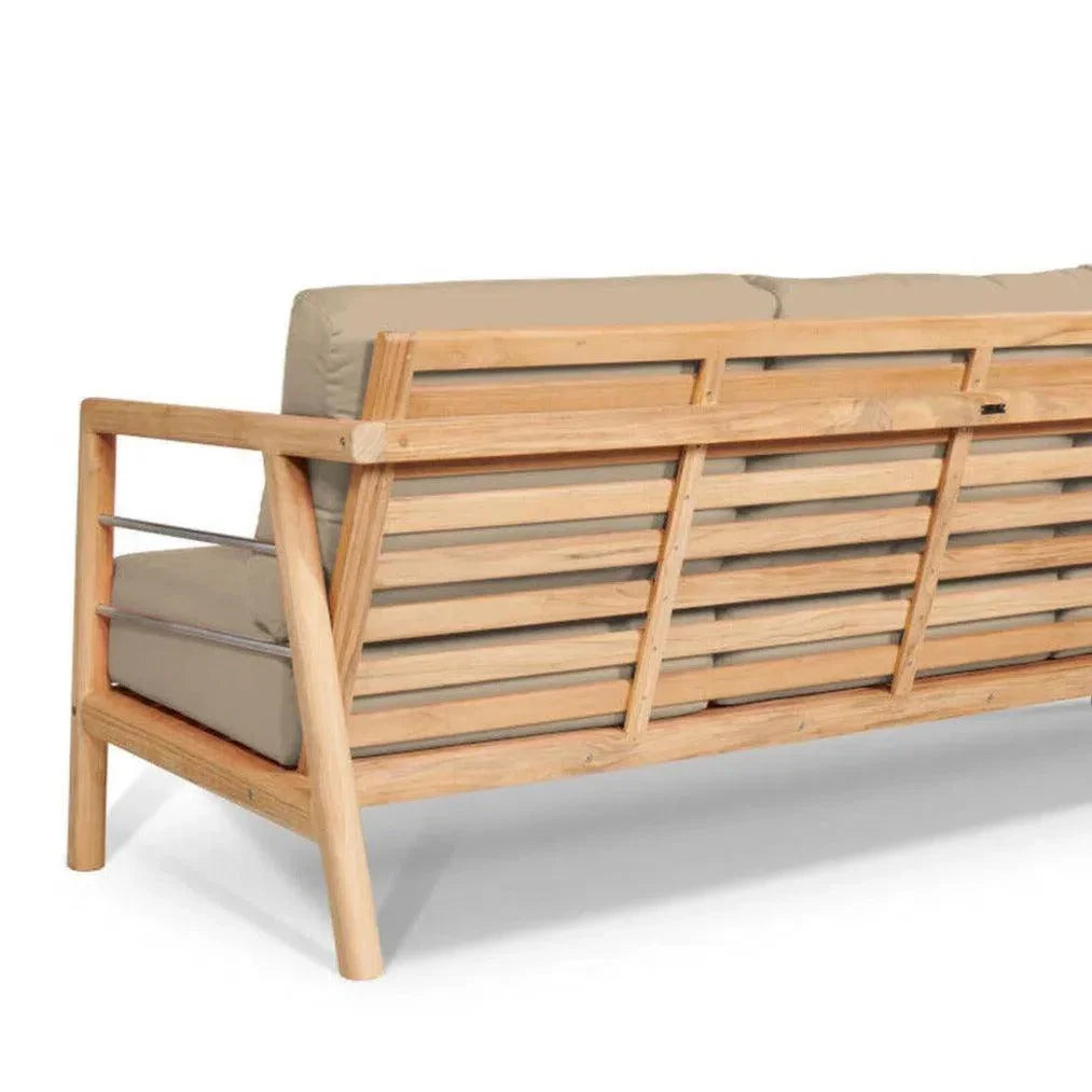 HiTeak Aalto 86-inch Teak Deep Outdoor Couch Sunbrella Cushion