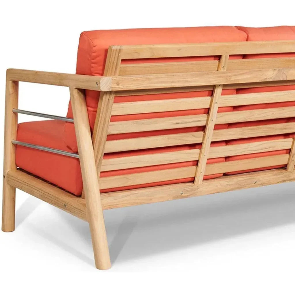 HiTeak Aalto 86-inch Teak Deep Outdoor Couch Sunbrella Cushion