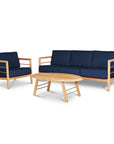 HiTeak Aalto 86-inch Teak Deep Outdoor Couch Sunbrella Cushion