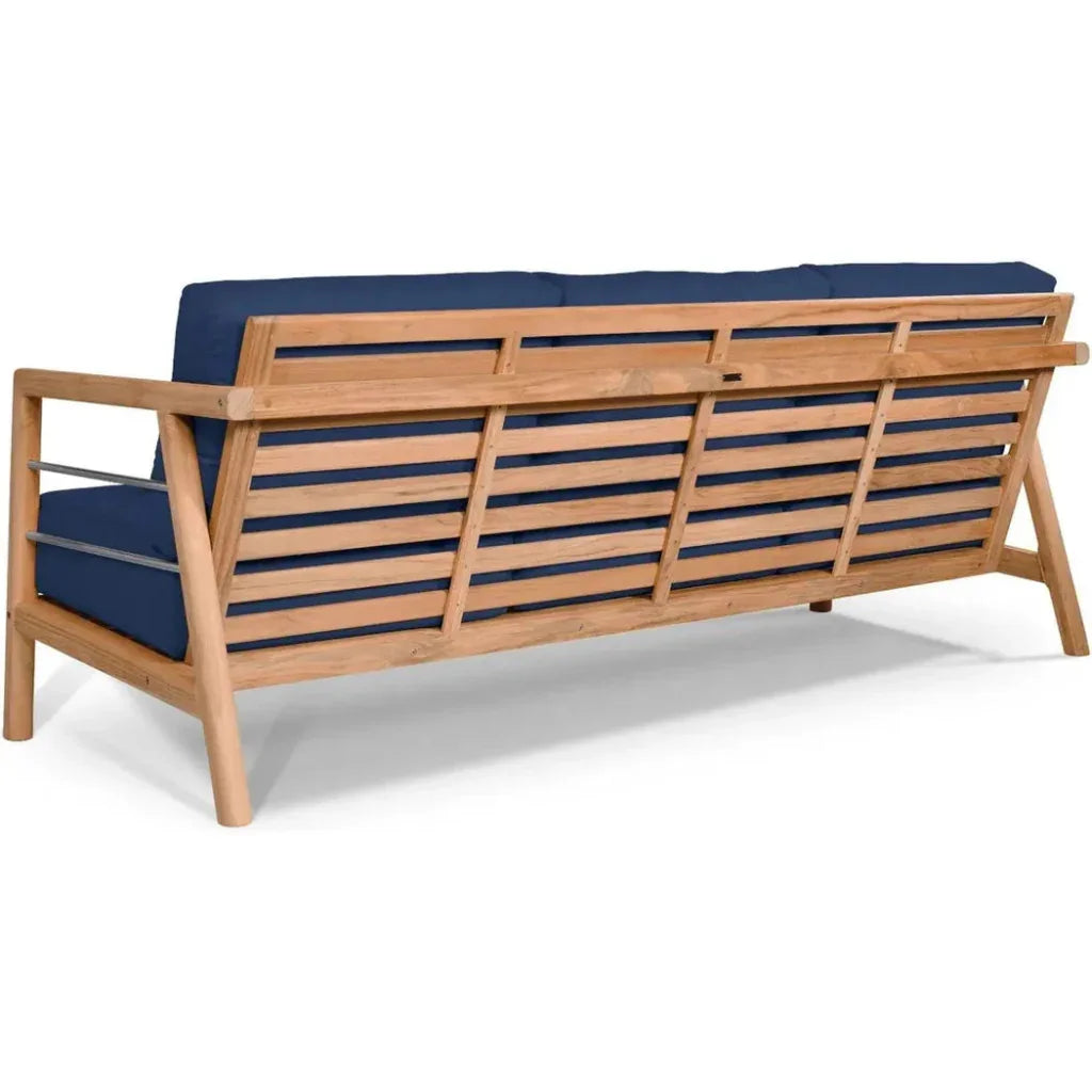 HiTeak Aalto 86-inch Teak Deep Outdoor Couch Sunbrella Cushion