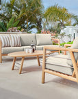 HiTeak Aalto 86-inch Teak Deep Outdoor Couch Sunbrella Cushion