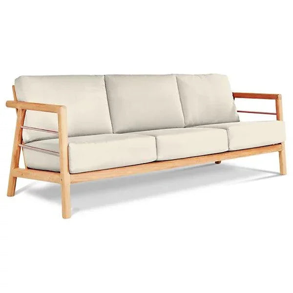 HiTeak Aalto 86-inch Teak Deep Outdoor Couch Sunbrella Cushion