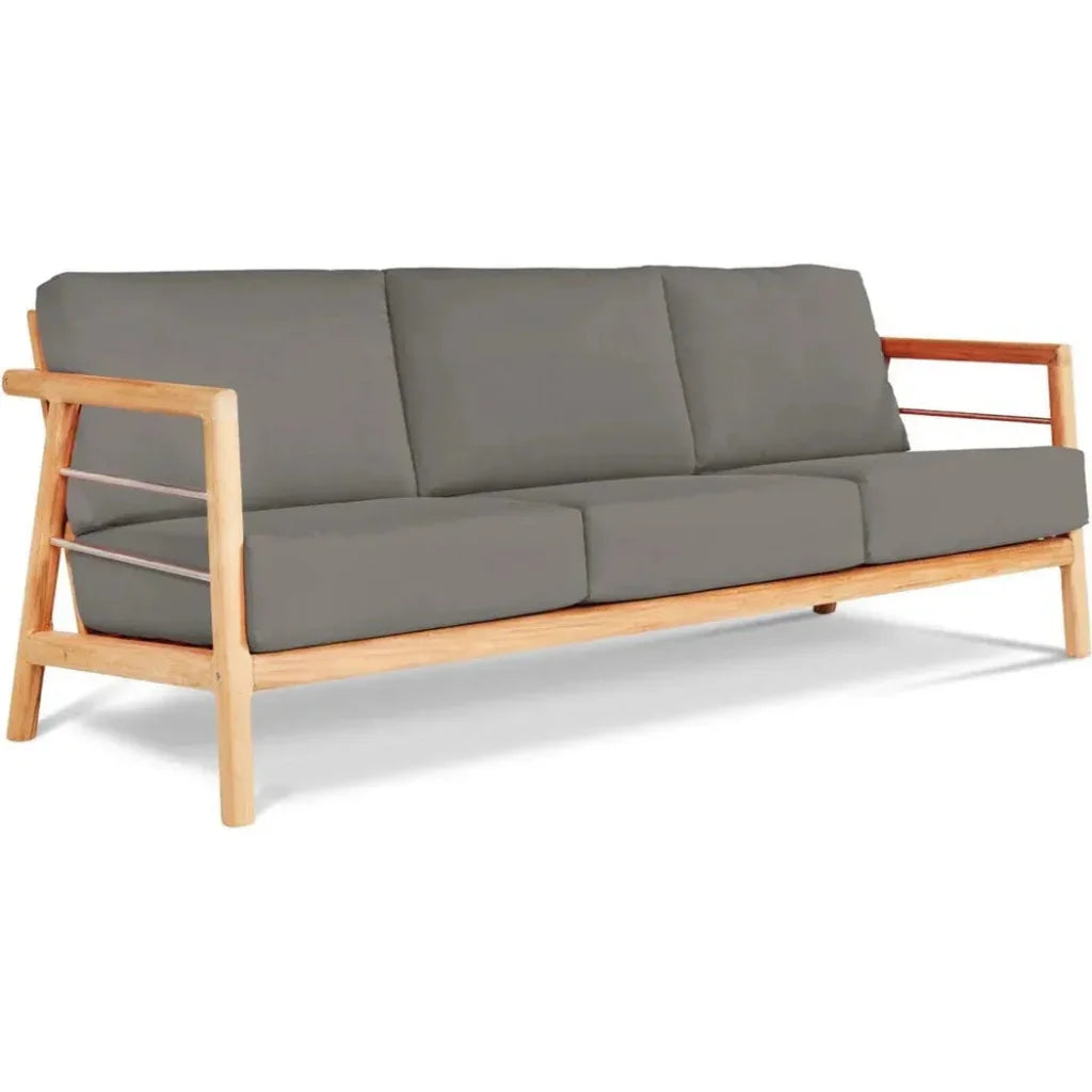 HiTeak Aalto 86-inch Teak Deep Outdoor Couch Sunbrella Cushion
