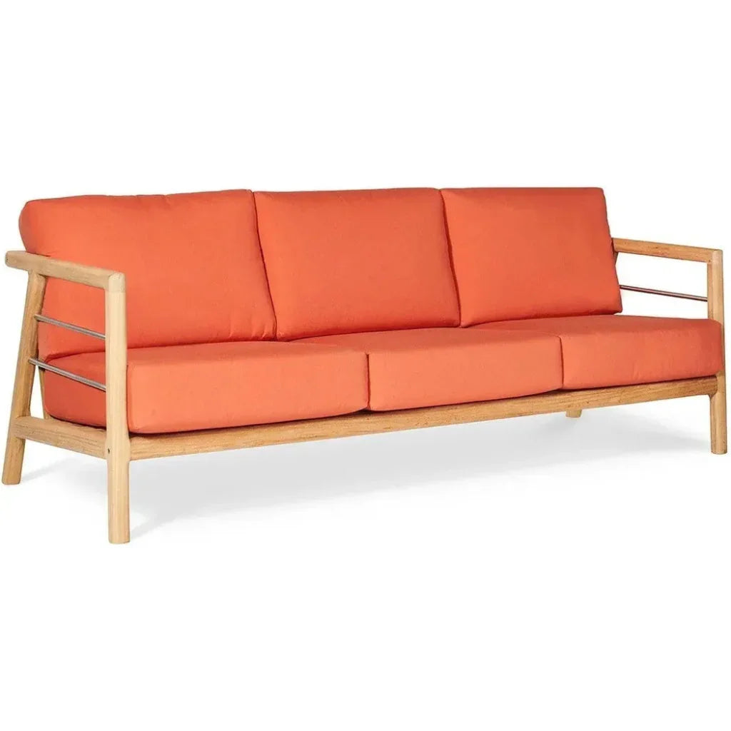 HiTeak Aalto 86-inch Teak Deep Outdoor Couch Sunbrella Cushion