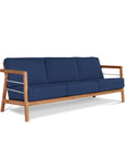 Aalto 86-inch Teak Deep Seating Outdoor Sofa with Sunbrella Cushion-Outdoor Sofas & Loveseats-HiTeak-Navy-LOOMLAN