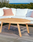 Aalto Oval Outdoor Teak Coffee Table-Outdoor Coffee Tables-HiTeak-LOOMLAN