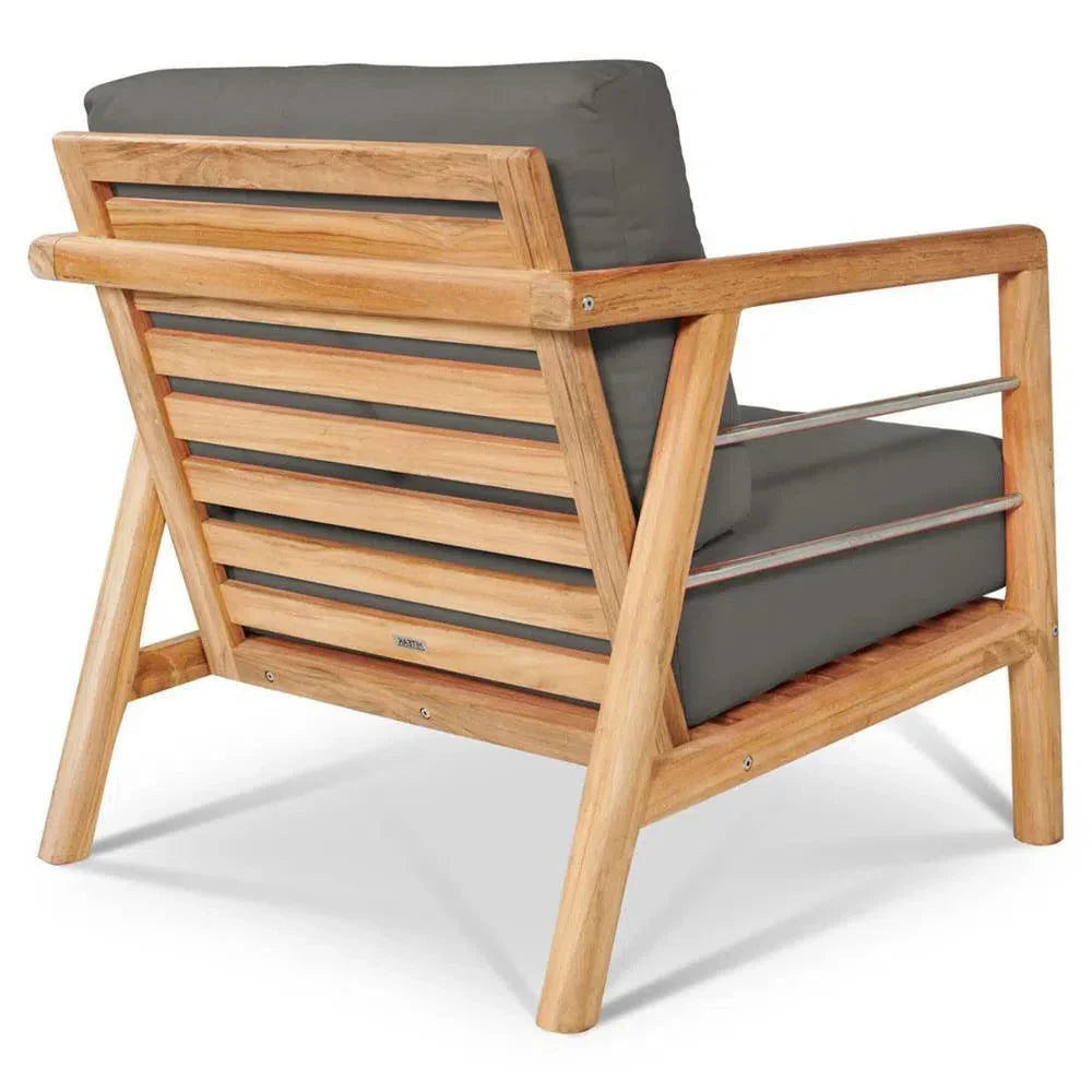 HiTeak Aalto Teak Deep Outdoor Club Chair Sunbrella Cushion