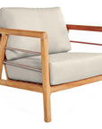 Aalto Teak Deep Seating Outdoor Club Chair with Sunbrella Cushion-Outdoor Lounge Chairs-HiTeak-Canvas-LOOMLAN