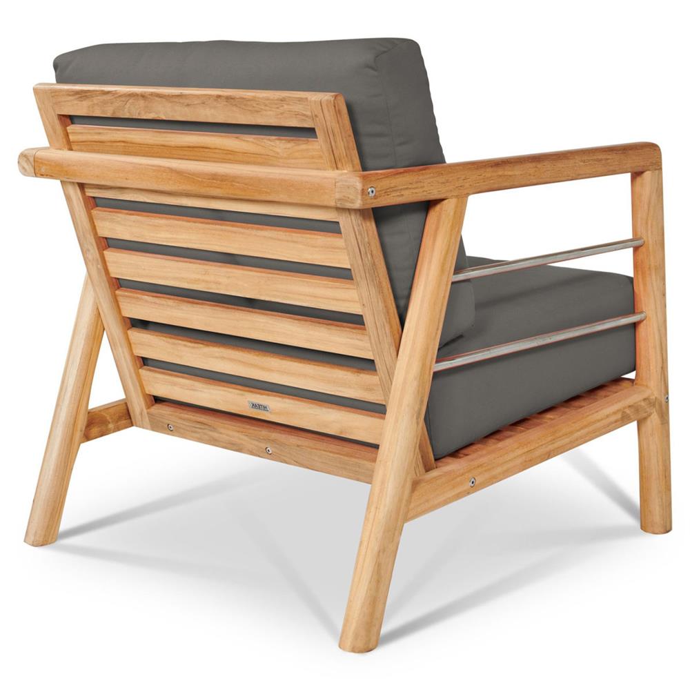 Aalto Teak Deep Seating Outdoor Club Chair with Sunbrella Cushion-Outdoor Lounge Chairs-HiTeak-LOOMLAN