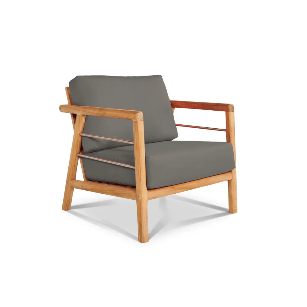 HiTeak Aalto Teak Patio Deep Sofa Set with Sunbrella 4PC