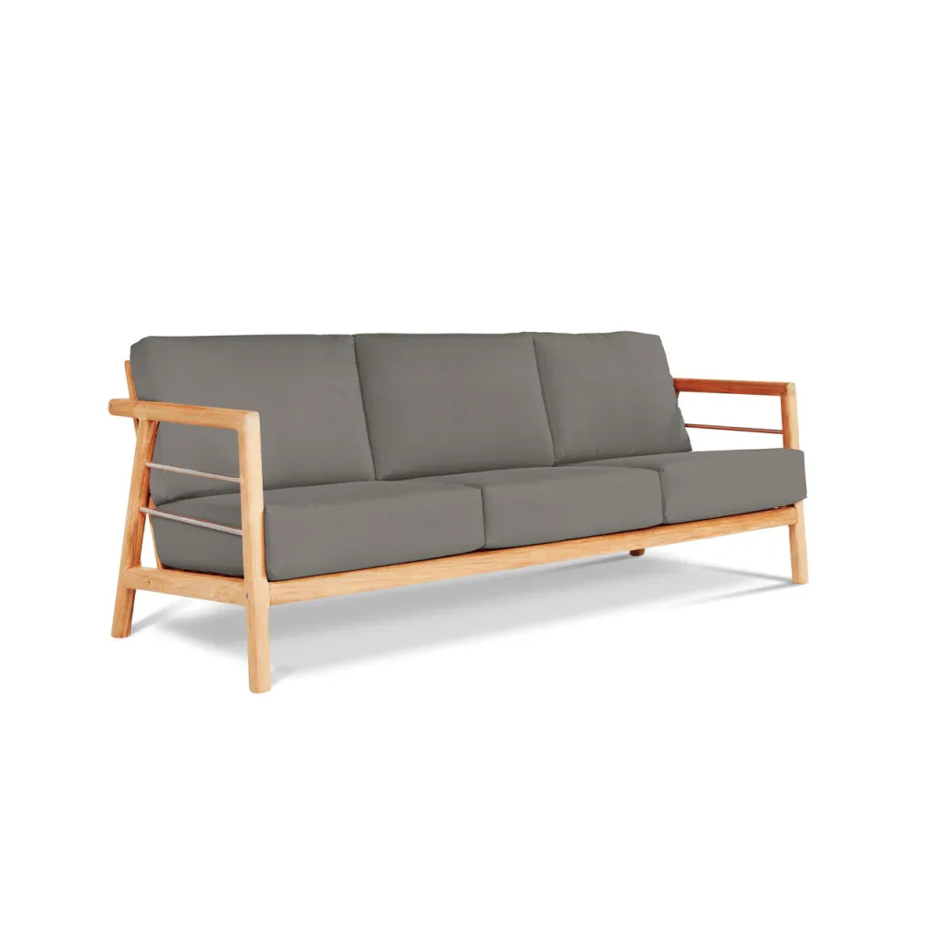 HiTeak Aalto Teak Patio Deep Sofa Set with Sunbrella 4PC