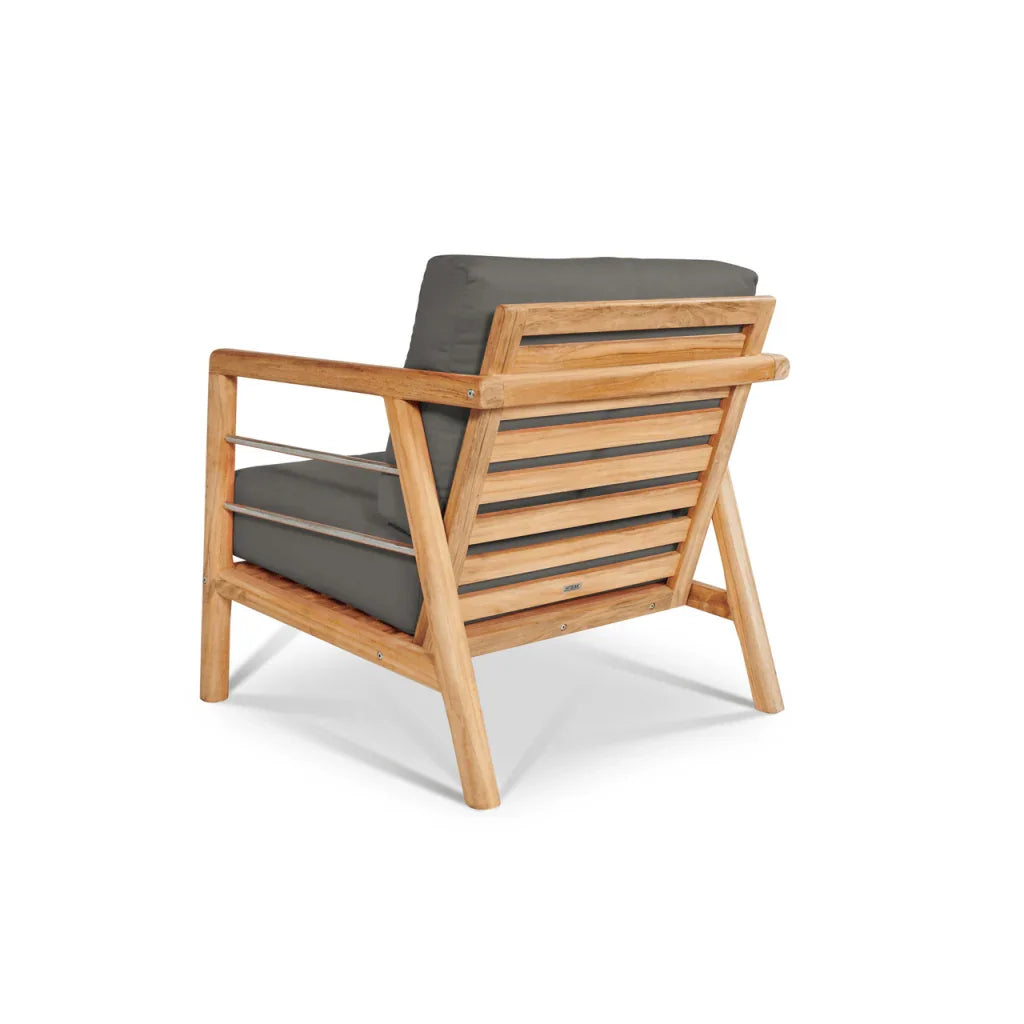 HiTeak Aalto Teak Patio Deep Sofa Set with Sunbrella 4PC