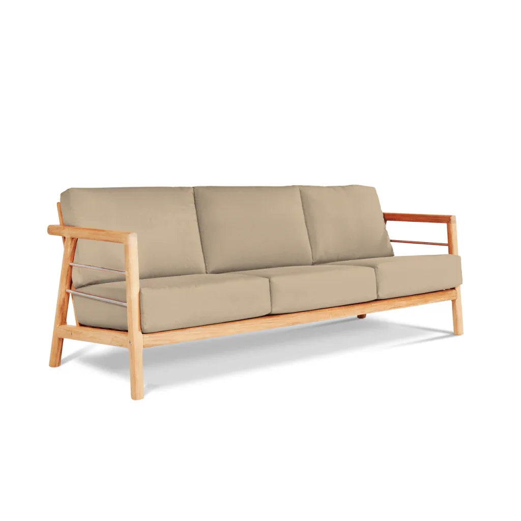 HiTeak Aalto Teak Patio Deep Sofa Set with Sunbrella 4PC