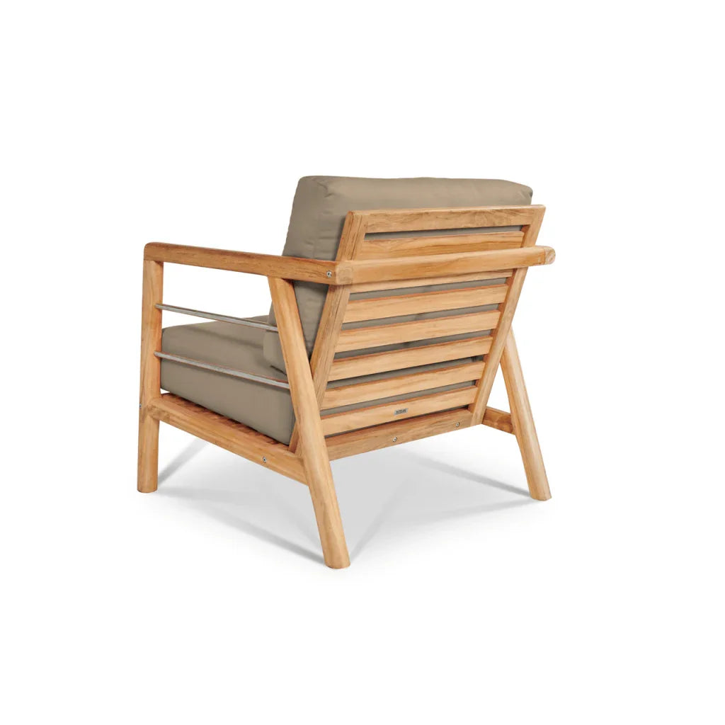 HiTeak Aalto Teak Patio Deep Sofa Set with Sunbrella 4PC