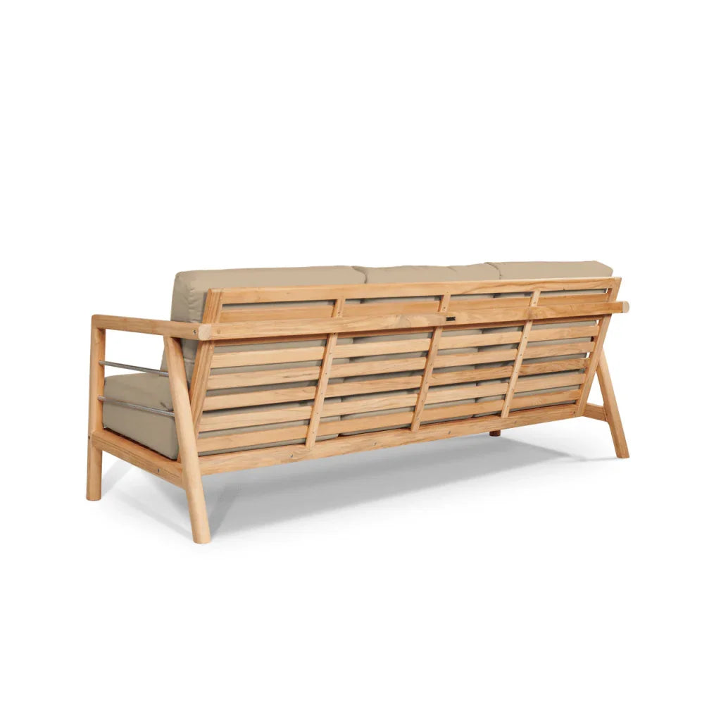 HiTeak Aalto Teak Patio Deep Sofa Set with Sunbrella 4PC