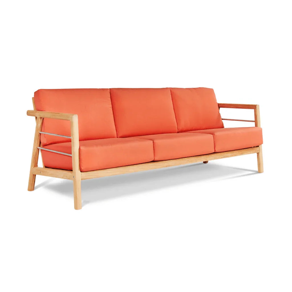 HiTeak Aalto Teak Patio Deep Sofa Set with Sunbrella 4PC