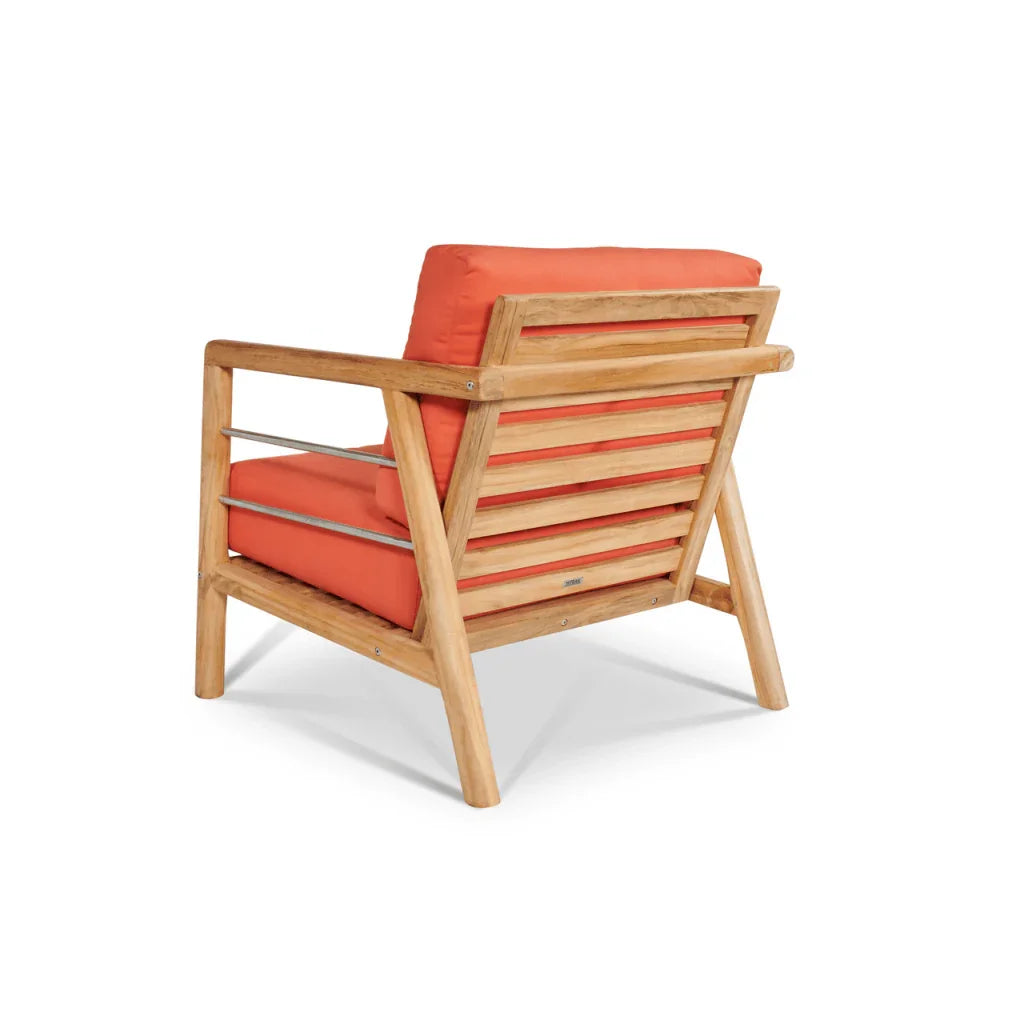 HiTeak Aalto Teak Patio Deep Sofa Set with Sunbrella 4PC